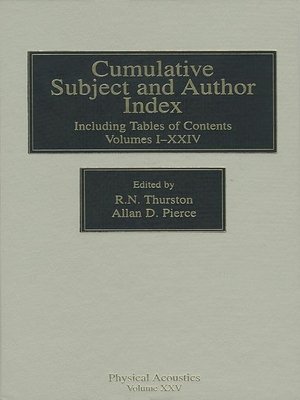 cover image of Cumulative Subject and Author Index, Including Tables of Contents Volumes 1-23